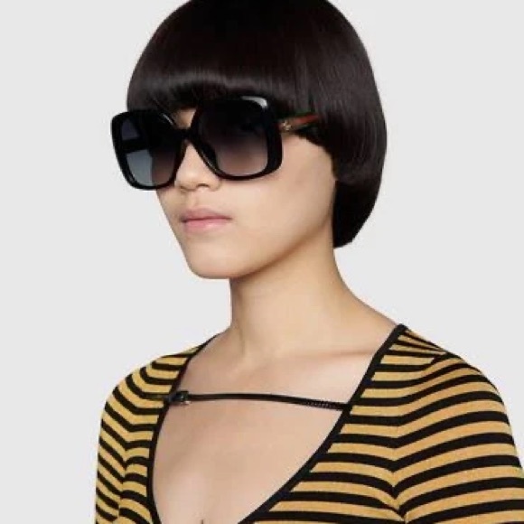 NEW GUCCI GG0714SA 001 SQURE BLACK GREY SUNGLASSES GUCCI - Picture 8 of 13